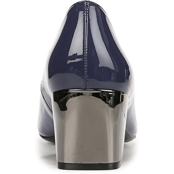 Naturalizer Womens Karina Low Block Heel Square patentToe Pump blue 8.5w nwob - Picture 2 of 8